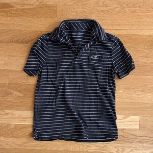 EUC Vineyard Vines boys polo blue and white stripe 7